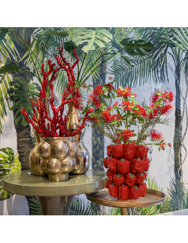 Pair of ceramic vases, bell pepper model