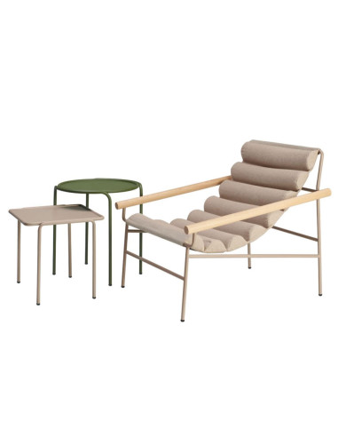 Poltrona a forma di onda beige in...