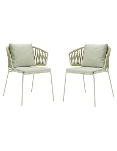 Pareja de sillones crema de exterior...
