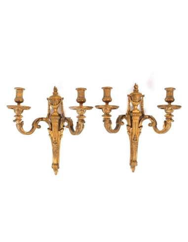 Pareja de apliques de ormolu de...