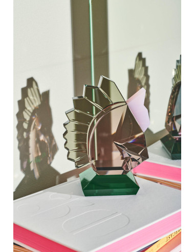 Bookend in coloured crystal,...