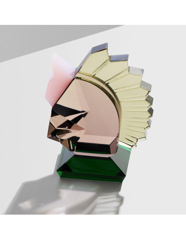 Bookend in colored crystal,...