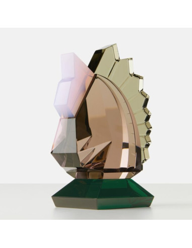 Bookend in colored crystal,...