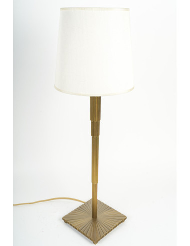 Gilded bronze table lamps with fluted...
