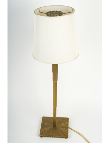 Gilded bronze table lamps with fluted...