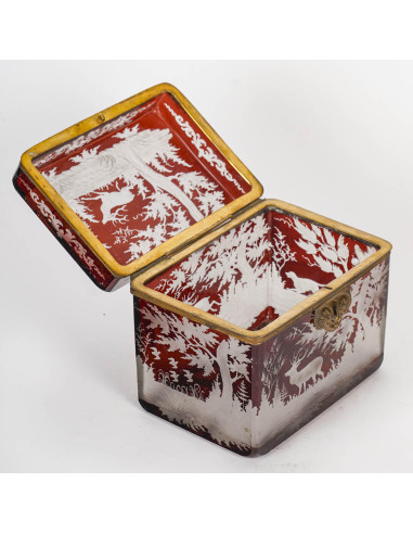 Bohemian crystal box, 19th century,...