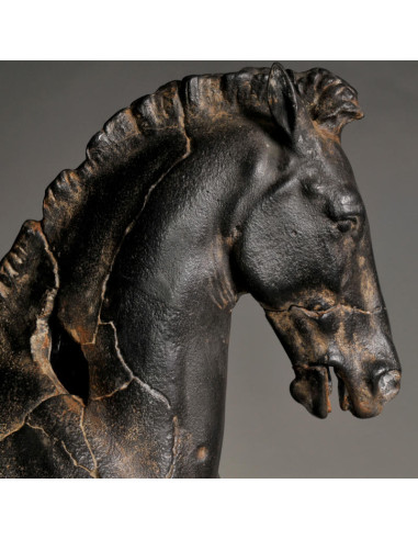 Sculpture of a horse at a walk,...
