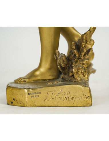 Felix Charpentier 的镀金青铜雕塑，19 世纪，拿破仑三世时期。