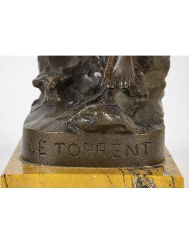 U.Basset 雕塑，Le Torrent，青铜雕塑，19 世纪，拿破仑三世。