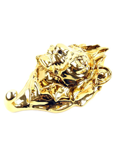 镀金青铜雕塑，代表狮子头的餐巾架，20 世纪。