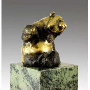 Scultura in bronzo dorato e... 2