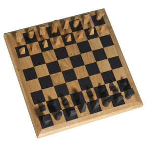 棋盘，现代设计，实心橡木和色漆，21 世纪。