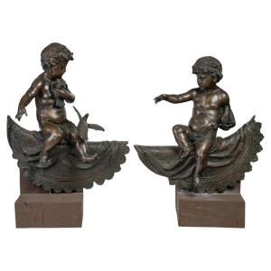 Coppia di sculture in...