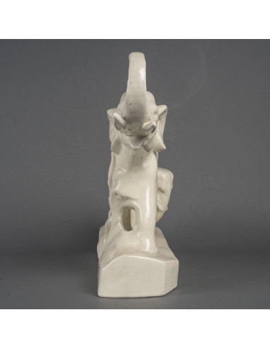 裂纹陶塑，署名 LEFRANCOIS，母象和小象，约 1930 年。