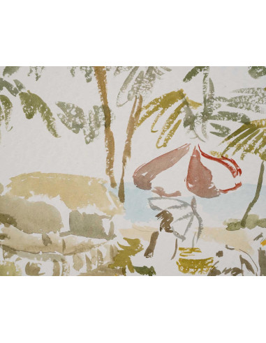 水彩画，作者 Evelyne Luez，20 世纪。
