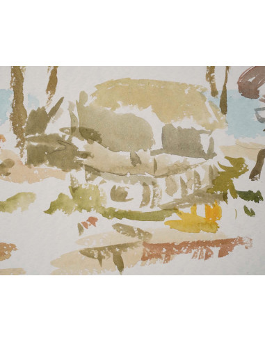 水彩画，作者 Evelyne Luez，20 世纪。