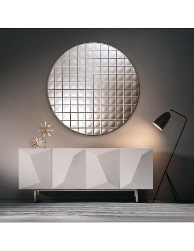 Round faceted witch mirror with...