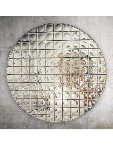 Round faceted witch mirror with...