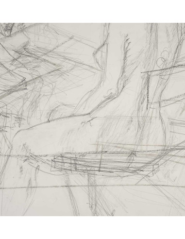 纸上素描，预备画，年轻女性，20 世纪。