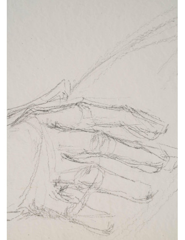 纸上素描，预备画，手持巴拉莱卡琴的男子，20 世纪。