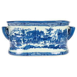 Fioriera in terracotta blu,...