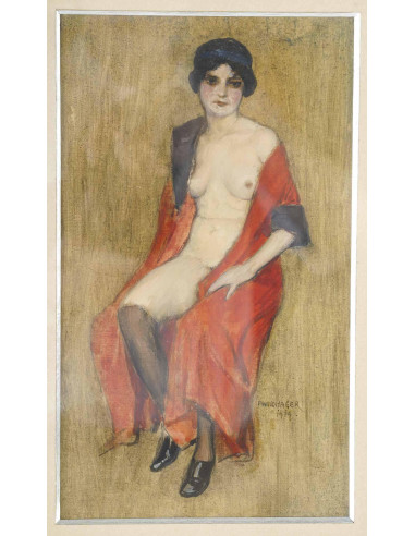 Franz Windhager 的纸上铅笔和水彩画。