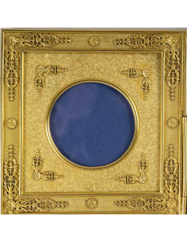 Gilt bronze and fabric double photo...
