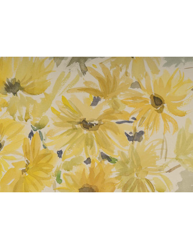 纸上水彩画，描绘一束鲜花，1950-1960 年。