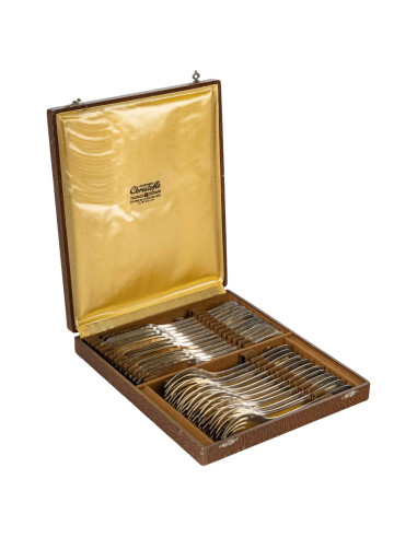 克里斯托弗镀银鱼餐具，1960-1970 年。