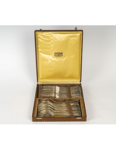 克里斯托弗镀银鱼餐具，1960-1970 年。