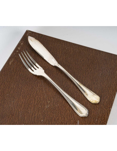 克里斯托弗镀银鱼餐具，1960-1970 年。