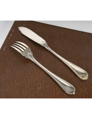 克里斯托弗镀银鱼餐具，1960-1970 年。
