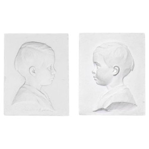 Pair of child profiles in...
