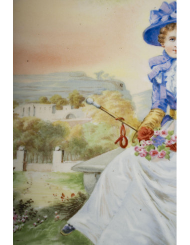 J.Bigot一对带框瓷板画，已签约，19 世纪。
