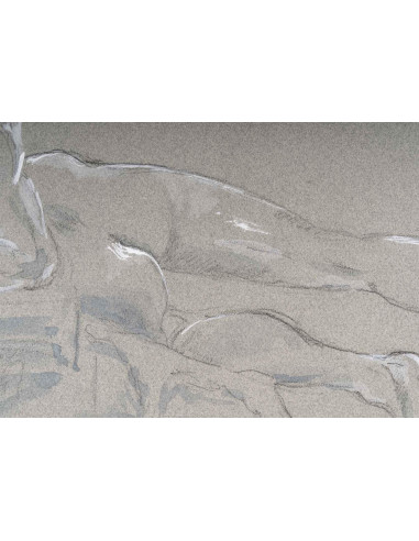 纸上铅笔和水彩画，画的是一个躺着的人，20 世纪。