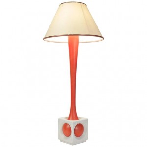 Lampada dipinta arancione e bianco, 1960