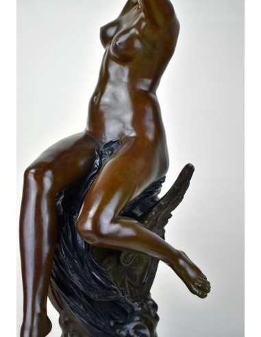 Large sculpture in patinated bronze...