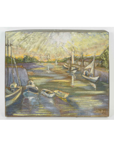 绘画，布面油画，Evelyne Luez 创作于 1980-1990 年。