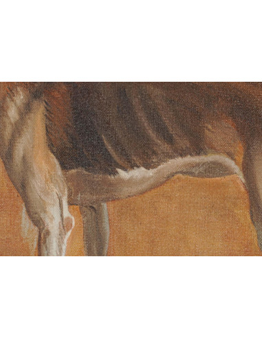 油画，画布上的猎狗，1990 年。