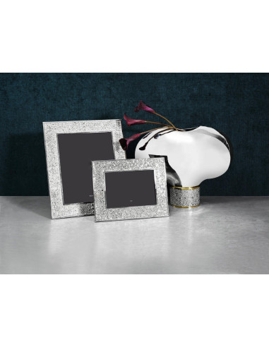 Silver metal photo frame in imitation...