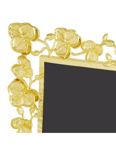 Gilded metal photo frame with orchid...
