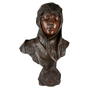 Escultura de bronce, busto...