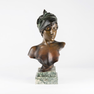 Escultura de bronce y base...