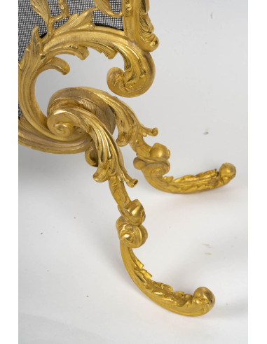 Large ormolu fire screen in the Louis...