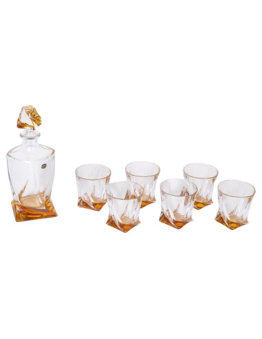 Liquor set, carafe and crystal...