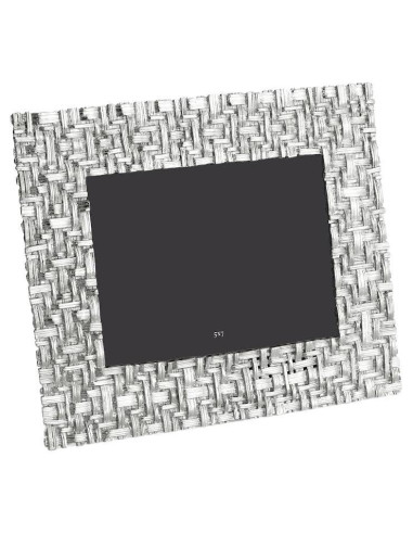 Silvered metal photo frame with palm...