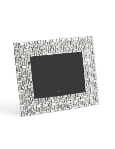 Silvered metal photo frame with palm...