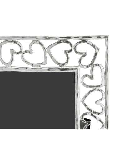 Silvered metal photo frame with heart...