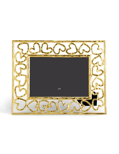 Heart-shaped photo frame in gilded...