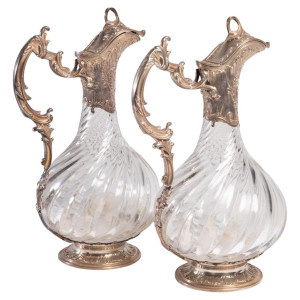 A pair of silver and...
